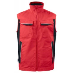 Gilet De Travail Bodywarmer Ete 5706 Projob Rouge Ou Beige