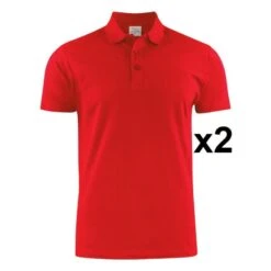 Polo Piqué Manches Courtes Lot De 2 Surf RSX Rouge Ou Blanc Printer