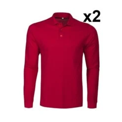Polo Piqué Manches Longues Lot De 2 Surf RSX Rouge Ou Blanc Printer