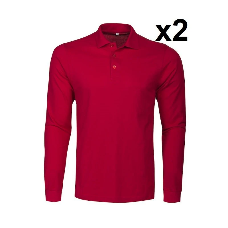 Polo Piqué Manches Longues Lot De 2 Surf RSX Rouge Ou Blanc Printer 3 Polo Piqué Manches Longues Lot De 2 Surf RSX Rouge Ou Blanc Printer