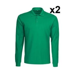 Polo Piqué Manches Longues Lot De 2 Surf RSX Vert Ou Noir Printer