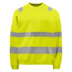 Sweat Haute Visibilite Col Rond 6106 Projob Jaune Fluo