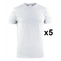 Tee Shirt Manches Courtes Blanc Heavy RSX Lot De 5