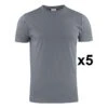 Tee Shirt Manches Courtes Gris Heavy RSX Lot De 5 -Travail Vêtement Magasin tee shirt manches courtes gris heavy rsx lot de 5