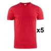 Tee Shirt Manches Courtes Rouge Heavy RSX Lot De 5 -Travail Vêtement Magasin tee shirt manches courtes rouge heavy rsx lot de 5